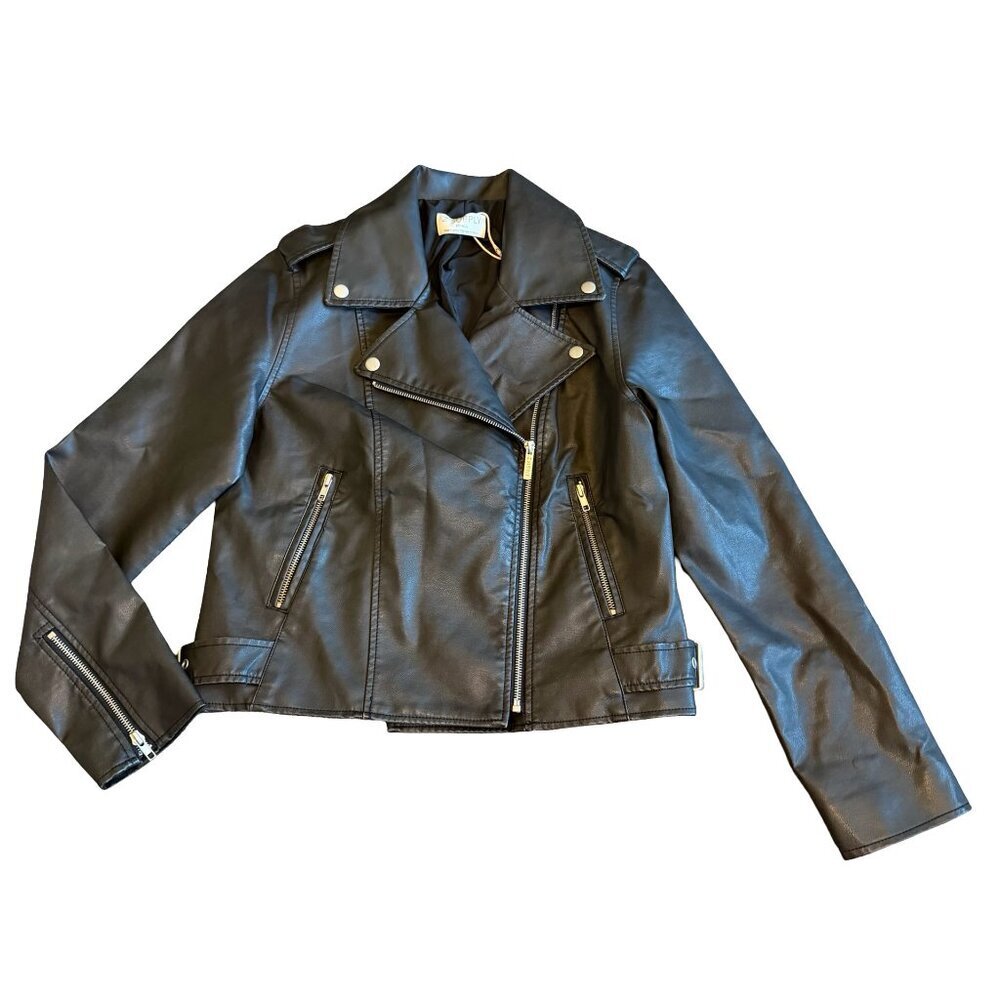 Z Supply Alchemy Vegan Leather Moto Jacket Zip-Down Layering Size Medium NWT